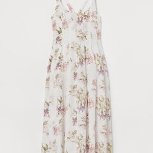 NWT H&M Brock Collection Midi White Floral Dress
